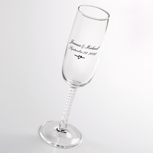 Personalized Champagne Flute Wedding Favors GC180