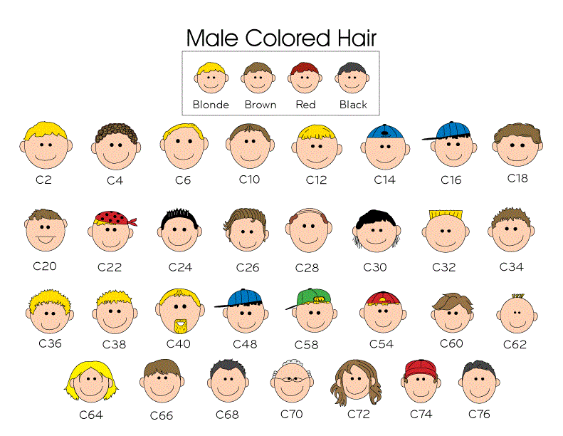 Men's Heads Colored